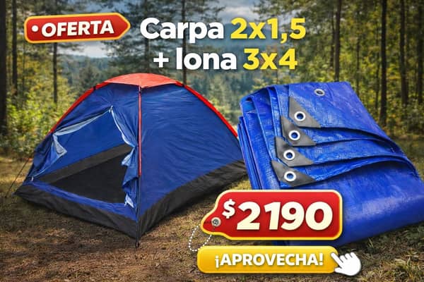 Carpa 2 personas + lona 3x4